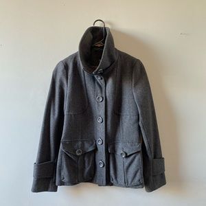 H&M Wool Blend Gray Peacoat